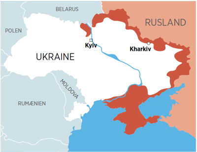 Ukraine kort 1. april