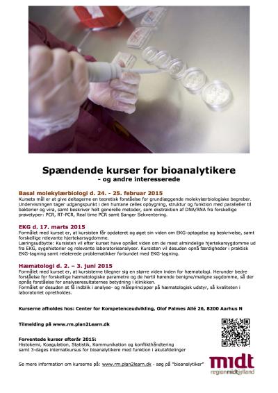Plakat Bioanalytikere kurser Forår 2015 kopi